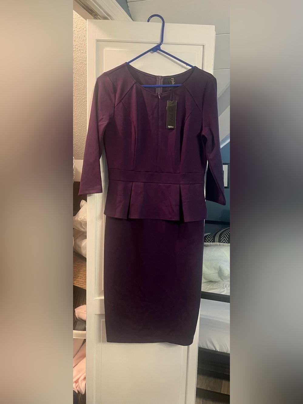 NWT women’s Purple peplum waist dress - Picture 1 of 1